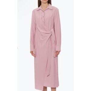 TIBI VISCOSE TWILL SHIRTDRESS PINK MIDI
WRAP